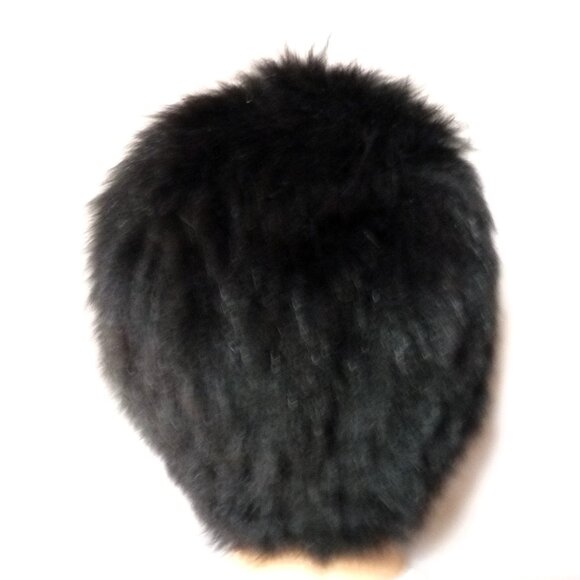 Surell black fox fur hat OS